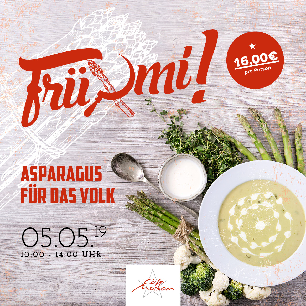 FrüMi - Asparagus für das Volk  Angebote Cafe Moskau